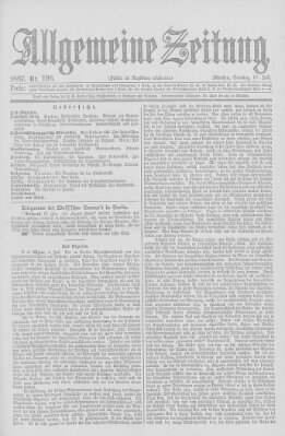 Allgemeine Zeitung Sonntag 17. Juli 1887