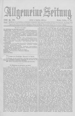 Allgemeine Zeitung Dienstag 19. Juli 1887