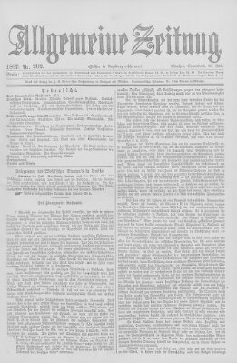 Allgemeine Zeitung Samstag 23. Juli 1887