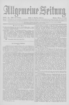 Allgemeine Zeitung Montag 25. Juli 1887