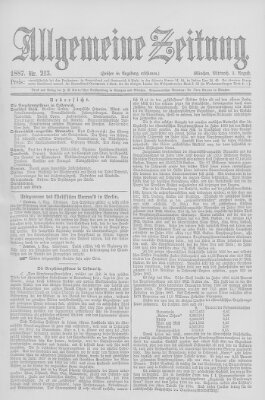 Allgemeine Zeitung Mittwoch 3. August 1887