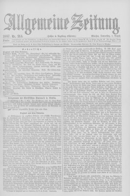 Allgemeine Zeitung Donnerstag 4. August 1887