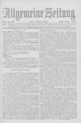 Allgemeine Zeitung Sonntag 7. August 1887