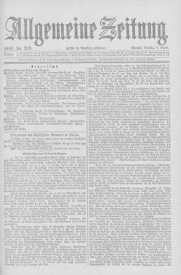 Allgemeine Zeitung Dienstag 9. August 1887