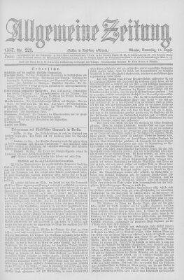 Allgemeine Zeitung Donnerstag 11. August 1887