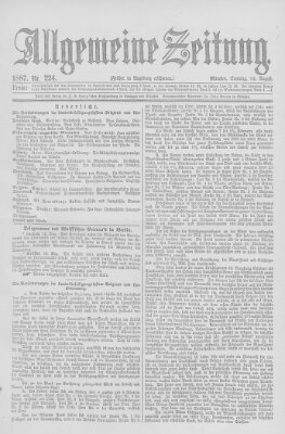 Allgemeine Zeitung Sonntag 14. August 1887