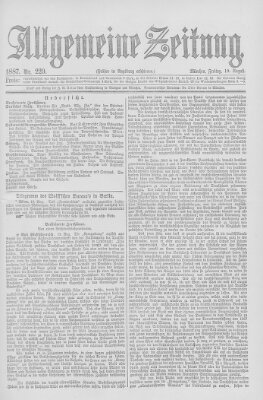 Allgemeine Zeitung Freitag 19. August 1887