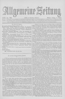 Allgemeine Zeitung Sonntag 21. August 1887