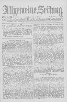 Allgemeine Zeitung Montag 22. August 1887