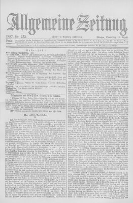 Allgemeine Zeitung Donnerstag 25. August 1887