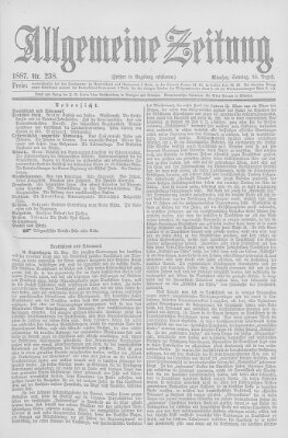 Allgemeine Zeitung Sonntag 28. August 1887