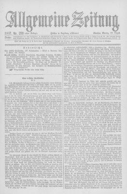 Allgemeine Zeitung Montag 29. August 1887