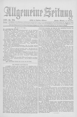 Allgemeine Zeitung Mittwoch 14. September 1887