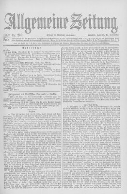 Allgemeine Zeitung Sonntag 18. September 1887