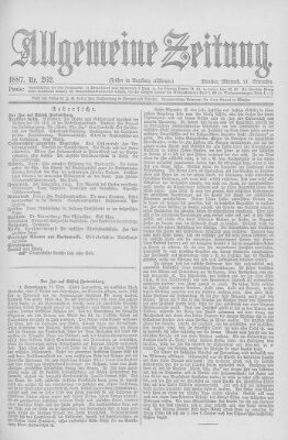 Allgemeine Zeitung Mittwoch 21. September 1887