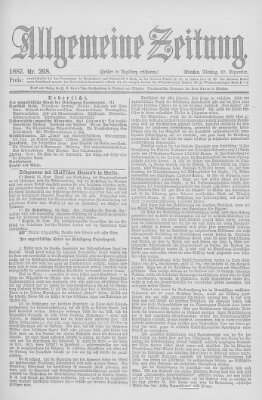 Allgemeine Zeitung Dienstag 27. September 1887