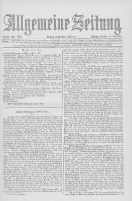 Allgemeine Zeitung Freitag 30. September 1887