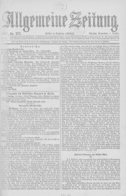 Allgemeine Zeitung Samstag 1. Oktober 1887