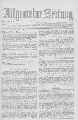 Allgemeine Zeitung Mittwoch 5. Oktober 1887