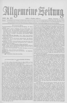 Allgemeine Zeitung Donnerstag 6. Oktober 1887