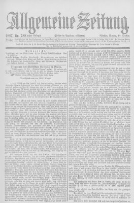 Allgemeine Zeitung Montag 17. Oktober 1887