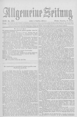 Allgemeine Zeitung Donnerstag 20. Oktober 1887