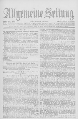 Allgemeine Zeitung Dienstag 25. Oktober 1887