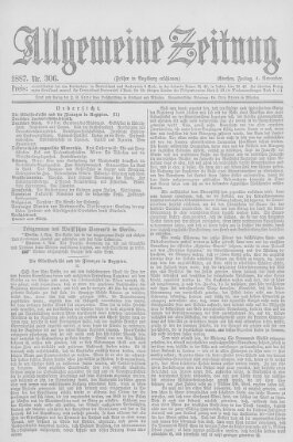 Allgemeine Zeitung Freitag 4. November 1887