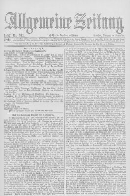 Allgemeine Zeitung Mittwoch 9. November 1887