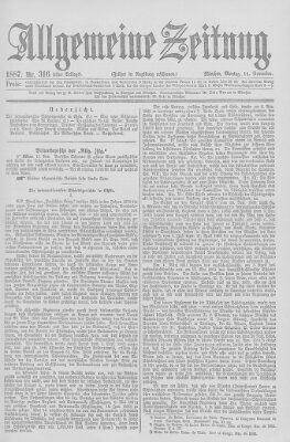 Allgemeine Zeitung Montag 14. November 1887