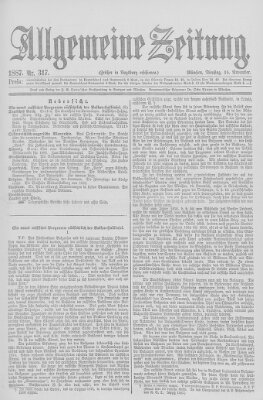 Allgemeine Zeitung Dienstag 15. November 1887