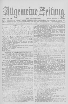 Allgemeine Zeitung Samstag 19. November 1887