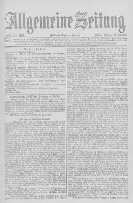 Allgemeine Zeitung Sonntag 20. November 1887