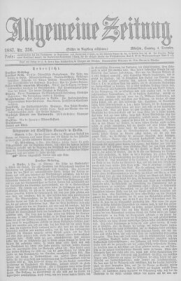 Allgemeine Zeitung Sonntag 4. Dezember 1887