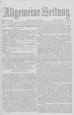 Allgemeine Zeitung Dienstag 6. Dezember 1887