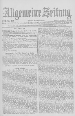 Allgemeine Zeitung Mittwoch 7. Dezember 1887