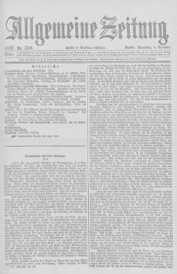 Allgemeine Zeitung Donnerstag 8. Dezember 1887