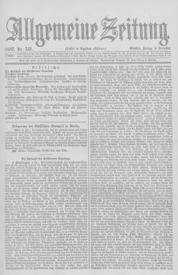 Allgemeine Zeitung Freitag 9. Dezember 1887