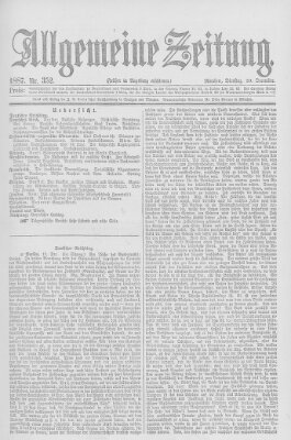 Allgemeine Zeitung Dienstag 20. Dezember 1887