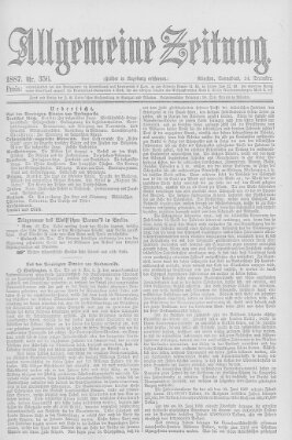 Allgemeine Zeitung Samstag 24. Dezember 1887