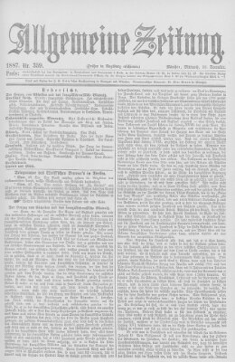 Allgemeine Zeitung Mittwoch 28. Dezember 1887