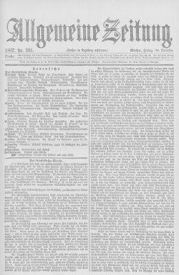 Allgemeine Zeitung Freitag 30. Dezember 1887