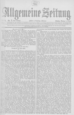 Allgemeine Zeitung Montag 2. Januar 1888