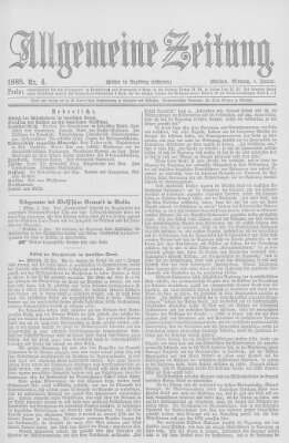 Allgemeine Zeitung Mittwoch 4. Januar 1888