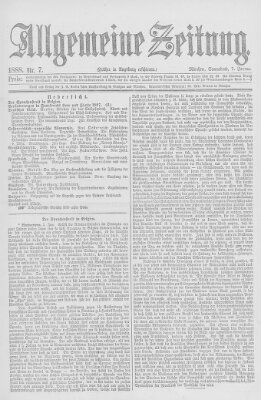 Allgemeine Zeitung Samstag 7. Januar 1888