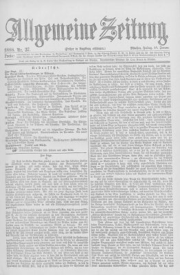 Allgemeine Zeitung Freitag 27. Januar 1888