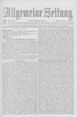 Allgemeine Zeitung Sonntag 29. Januar 1888