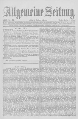 Allgemeine Zeitung Freitag 3. Februar 1888