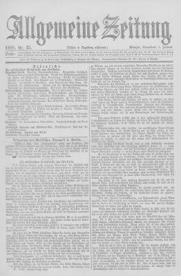 Allgemeine Zeitung Samstag 4. Februar 1888