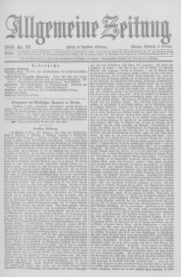 Allgemeine Zeitung Mittwoch 8. Februar 1888